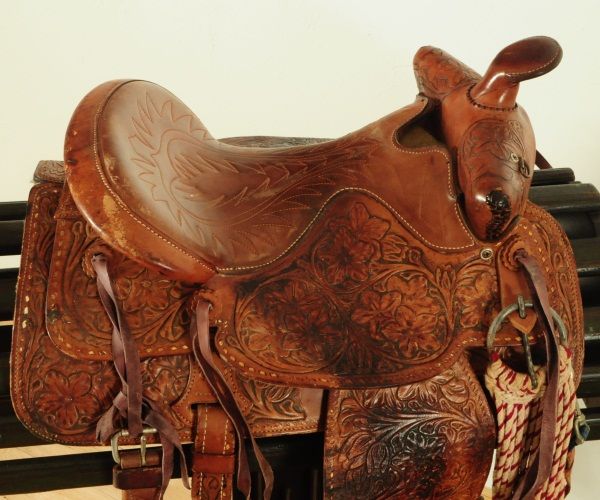 Bona Allen Tooled Western Saddle Ft. Worth Texas