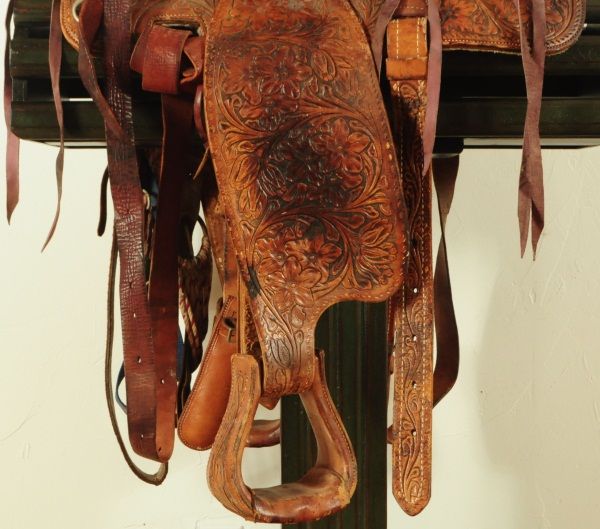 Bona Allen Tooled Western Saddle Ft. Worth Texas