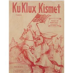 Ku Klux Kismet Sheet Music Book