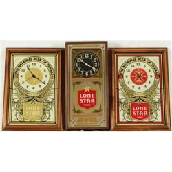 3 Lone Star Beer Clocks