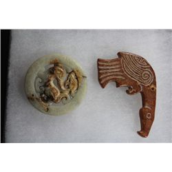 Two Pendants, Hardstone & Jade