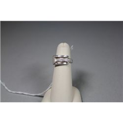 Sterling Ring w/ White Stones, size 5 3/4
