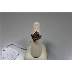 Sterling Ring w/Garnets & Citrine, Two Carats TW Size 7.5