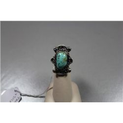 Sterling Turquoise Ring Size 5 1/4