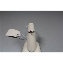 Sterling Ring w/ Ruby Stone, Size 5 3/4