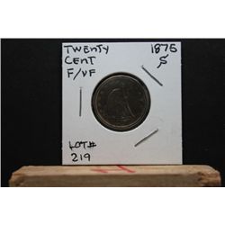 1875S Twenty Cent Piece, F/VF