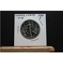 1933S Walking Liberty Half, VG-8