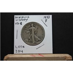 1933S Walking Liberty Half, VG-8