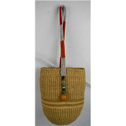 African Basket with Beaded Strap