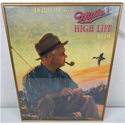 Miller High Life framed poster.