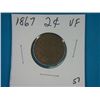 Image 1 : 1867 2 CENT COPPER
