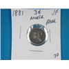 Image 1 : 1881 3 CENT NICKEL