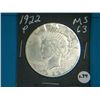 Image 1 : 1922 P PEACE DOLLAR