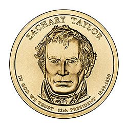 Presidential Dollars Zachary Taylor 2009-P 25 pcs (Roll