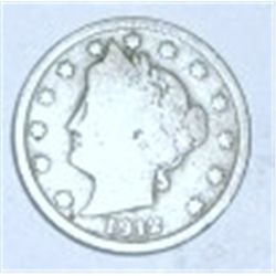 1912 LIBERTY HEAD "V" NICKEL RED BOOK VALUE IS $8.00+ *NICE EARLY NICKEL FINE GRADE*!!