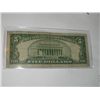 Image 2 : 1934 SERIES D $5 SILVER CERTIFICATE SERIAL # U76444740A *RARE 4 4'S EARLY NOTE*!!