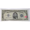Image 1 : 1934 SERIES C $5 SILVER CERTIFICATE SERIAL # M59343705A *RARE VERY FINE GRADE EARLY NOTE*!
