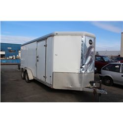 2008 WELLS CARGO 19' CARGO JOB TRAILER WITH LIGHTING/ SHELVES AND MISC JOB SUPPLIES