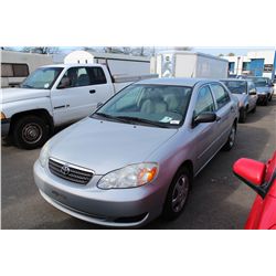 2005 GREY TOYOTA COROLLA CE 4DR SDN 173,804KM GAS