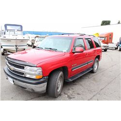 2002 RED CHEVROLET TAHOE LT AUTORIDE 4DR SW 251,013KM GAS 5.3L AUTOMATIC VIN:1GNEK13Z22J116739