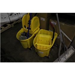 LOT OF JANITORIAL ITEMS AND BLUE STREAK MAGNET SWEEPER