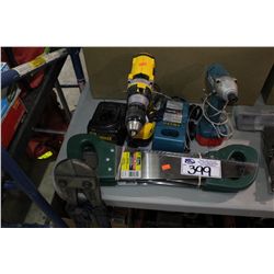 2 CORDLESS DRILLS , SAWS AND BOLT CUTTERS