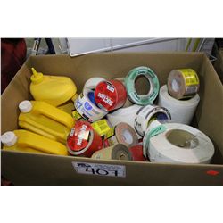 BOX OF TAPE AND CHALK LINE