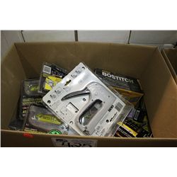 BOX OF STAPLE GUNS AND STAPLES