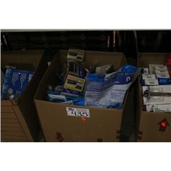 BOX OF PLUMBING PARTS