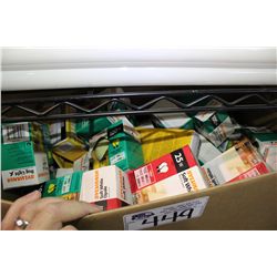 BOX OF ASSORTED LIGHT BULBS
