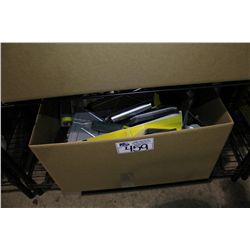 BOX OF TROWELS AND TOOLS