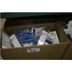 BOX OF DOOR HARDWARE AND HOOKS