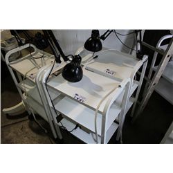 WHITE MOBILE CART WITH BLACK LIGHT