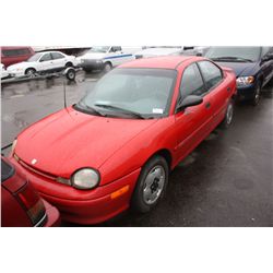 1996 RED DODGE NEON 4DR SDN 310,230KM GAS 2.0L