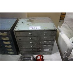 SLIDING DRAWER PARTS CABINET AND CONTENTS