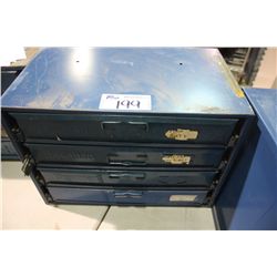 SLIDING DRAWER PARTS CABINET AND CONTENTS