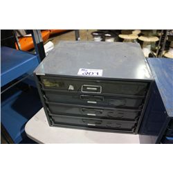 SLIDING DRAWER PARTS CABINET AND CONTENTS