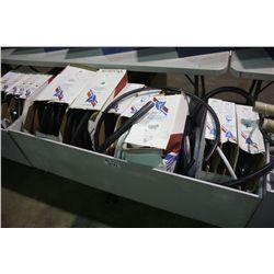 GREY MOBILE BIN OF MARINE PARTS AND HOSE