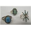 Image 3 : 10 Navajo & Zuni  Sterling Rings