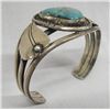 Image 1 : Navajo Silver and Turquoise  Cuff Bracelet