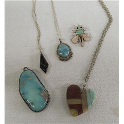 Collection of Five Native American Pendants