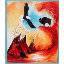 Original Acrylic Painting on Canvas-Kills Thunder