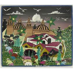 Original South American  Painting on Board - Marcos