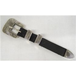 Navajo Ranger Sterling Silver Belt Buckle by artist June Defauto