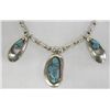 Image 1 : Navajo Sterling Morenci Turquoise Necklace Signed