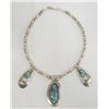 Image 2 : Navajo Sterling Morenci Turquoise Necklace Signed