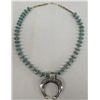 Image 1 : Navajo Turquoise Necklace with Silver Naja - Mitchell