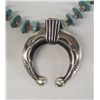 Image 2 : Navajo Turquoise Necklace with Silver Naja - Mitchell