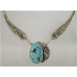 Navajo Turquoise Sterling Necklace - Johnson