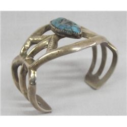 1970 Navajo Sandcast Pawn Turquoise Bracelet
